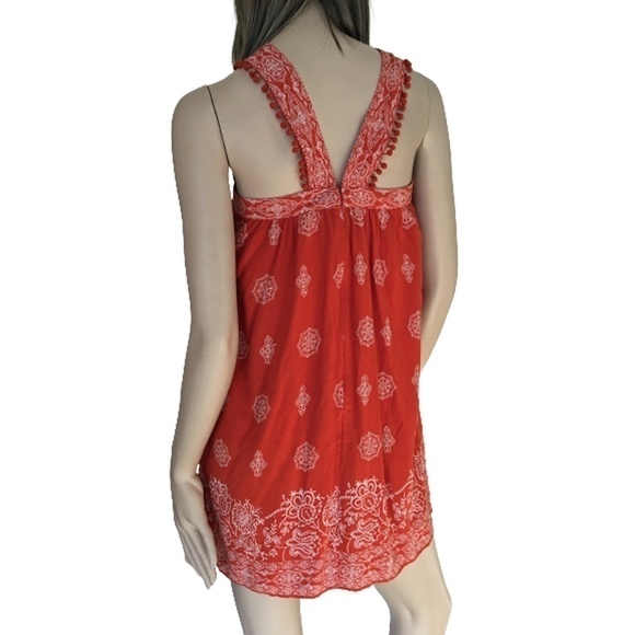 ANN Taylor Loft Dress Pom Pom Swing Shift Mini Sundress Pretty Ethnic Print - Picture 10 of 15